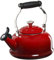 Le Creuset Pfeifender Teekessel mit Metall-Finish, Emaille auf Stahl, 1,7 qt, Kirschrot