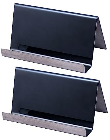 TOPBATHY 2 Stück Edelstahl-Visitenkartenhalter Kartenhalter Für Schreibtisch Tischaufsteller Präsentationsständer Desktop-Visitenkartenhalter Business-Box Desktop-Ständer