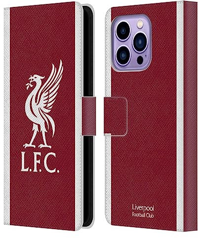 Head Case Designs Officially Licensed Liverpool Football Club Home Kit 2023/24 Leather Wallet Case Compatible With Apple iPhone 14 Pro Max