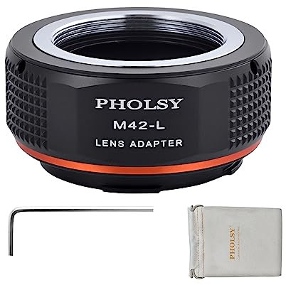 PHOLSY Anello Adattatore Compatibile con Obiettivo M42 42mm Mount su Leica L Mount Corpo Fotocamera Compatibile con Leica SL2, SL2-S, CL, TL2, Lumix S5, S1, BS1H, SIGMA fp, fp L