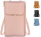 Handytasche zum Umhängen, Damen Handy Umhängetasche, PU Leder Klein Handytasche zum Umhängen mit Verstellbarer Gurt für Handys bis zu 6,5 Zoll (Rosa)