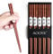 AOOSY 5 Paia di Bacchette in Legno Stile Giapponese, riutilizzabili, Lavabili in lavastoviglie, 22,5 cm