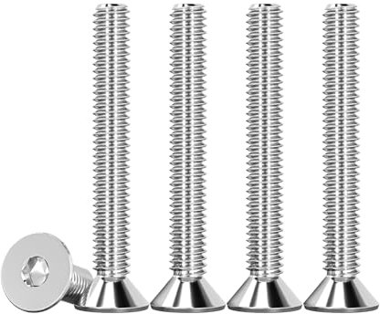 Drenky M4 X 35mm Vis à Tête Fraisée Avec Six Pans Creux en Acier Inoxydable A2 V2A Vis Hexagonales Argent Norme DIN 7991 / ISO 10642 Visserie Filetage Complet, Lot De 50