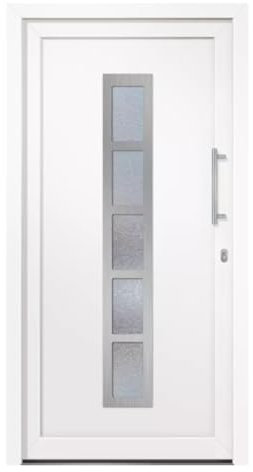 HORI® Haustür Eingangstür Komplettset – Robuste Hauseingangstür mit moderner Optik, hoher Wärmedämmung & Sicherheit, I Farbe: weiß I DIN rechts I Modell: Frame I 210 x 100 cm