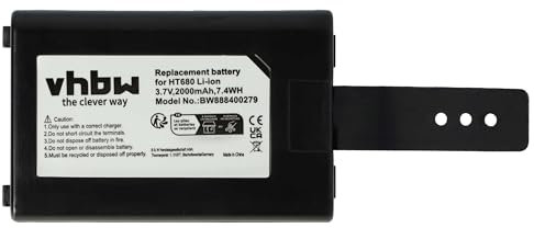 vhbw Batterie Compatible avec Unitech PA692, HT680, PA690, HT682 Ordinateur Mobile PDA Scanner (2000mAh, 3,7V, Li-ION)