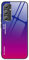 SEAHAI Hülle für Samsung Galaxy A55 5G, Ultradünne Gehärtetem Glas Zurück & Weich Silikon TPU Rahmen Handyhülle Farbverlauf Farbe Case Stoßfest Schutzhülle, Buntes Lila