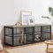 Lyromix 86.62''Dog Crate Furniture Large Breed TV Stand with Double Rooms,Wooden Dog Kennel Dog Crate End Table with Removable Divider for Large Medium Dogs, Can Use Separately