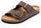 FITORY Mens Sandals, Arch Support Slides with Adjustable Buckle Straps and Cork Footbed for Summer Brownish Yellow Size 9.5