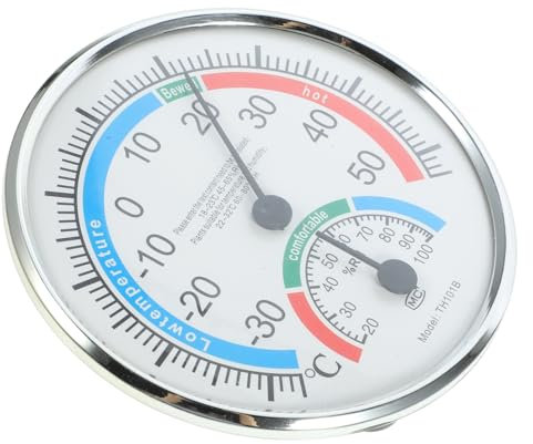 PHENOFICE Präzises Hygrometer Thermometer Mit Aufhängehaken Wetterbeständig Für Innen Außen Geeignet Für Garten Gewächshaus Büro Schlafzimmer Mit Klarem Zifferblatt Und Klappbarem Standfuß