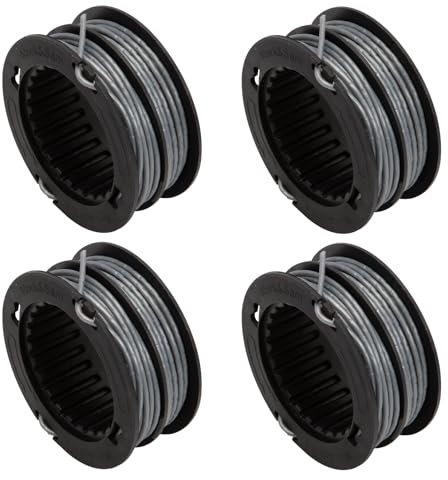 Zealfix Bobines Doubles Coupe-Herbe Pour Greenworks 40v 80v Gst1246 Gd40bc Gd40bck2x Gd40bcb, 2930507 Sb00l00 Bobine De Fil De Rechange Pour Coupe-Herbe 4,8 M De Longueur ø 2 Mm (4 Bobines)