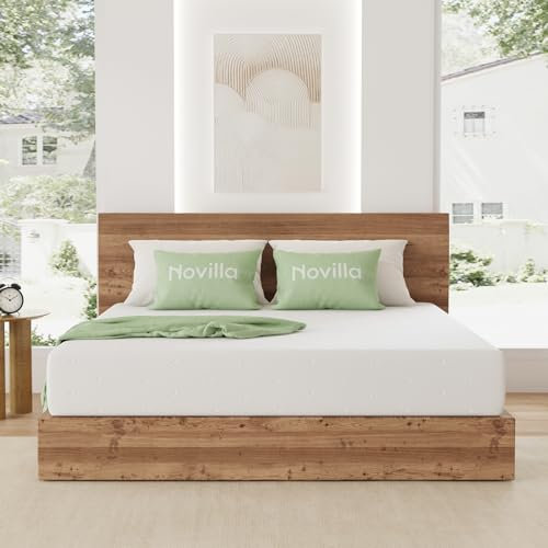 Novilla Matelas 180x200, 18 cm, Mousse à Mémoire de Forme en Gel 7 Zones, Mousse en Fibre de Bambou, Matelas de Lit d'Adulte et d'enfant, Mi-Ferme, Blanc