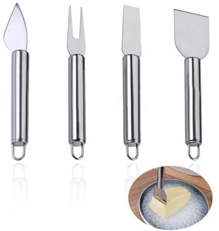 Set di 4 coltelli per formaggio, coltello per formaggio, coltello per formaggio, formaggio taglierina formaggio, set di taglio formaggio in acciaio inossidabile