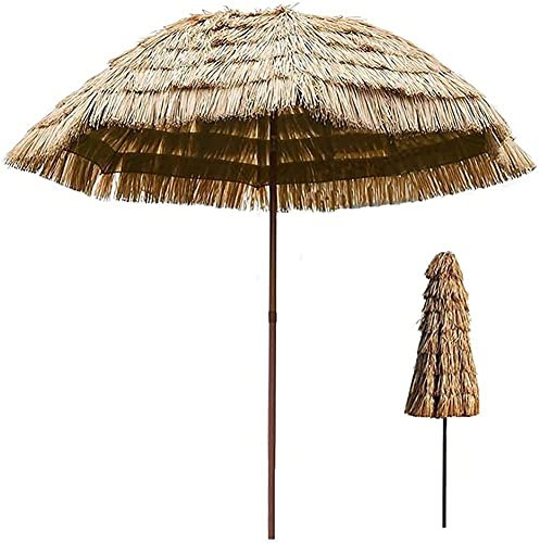 QUSYZD Terrassenschirme 3 m/10 ft Extra große Sonnenschirme, wasserdichter Outdoor-Stroh-Strandschirm, kippbare Stroh-Sonnenschirme,
