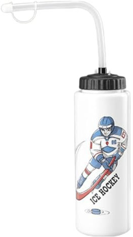 Botella de agua de boxeo, Botella de agua de hockey sobre hielo con chorro de fútbol de 1 litro de gran capacidad a prueba de fugas, Botella de agua deportiva clásica con punta extendida para escalar