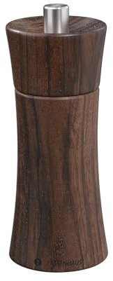 Zassenhaus Salzmühle FRANKFURT, Nussbaum, Keramikmahlwerk, 14 cm, Ø 5,4cm | Gewürzmühle aus Nussbaum, stufenlos einstellbar, für Salz, Kräuter und Gewürze, befüllt.