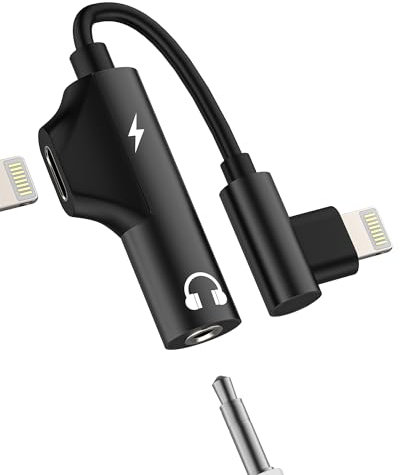 Adaptador Lightning a Jack 3.5mm y cargador para Apple para iPhone 14 para IPad Conector Auriculares Auriculares Conector AUXiliar Audio Splitter Cable Teléfono Dispositivo Accesorios Coche Música