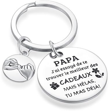 Cadeau Papa Porte-clés Cadeaux Papa Porte clés de Papa Cadeau de fête des pères Cadeaux d'anniversaire Cadeaux homme Cadeaux Papa de Fille Fils Cadeau de fete des peres Cadeau Noel Papa