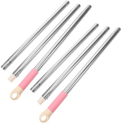 GLSTOY 2sets Extendable Pole Mop Handle Replacement Stick Section Stainless Steel Broom Stick Handle for Home Floor Cleaning Random Color