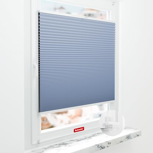 Schuette® Wabenplissee ohne Bohren ● Blackout x Honey ● Ocean Drive (Hellblau) ● 60x230cm (Breite x Höhe) ● Suprafix Klemmhalter Incognito X ● 60 Sekunden Montage