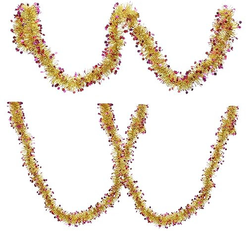 BESTonZON 3stücke Künstliche Weihnachtsgirlande Aus Glänzenden Sternen Weihnachtssterngirlande Für Wand Und Türoptik Hängegirlande Für Partydeko Und Bastelarbeiten Zum Kranzbau