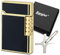 Design Metall Feuerzeug Vintage | Farbe: Schwarz Gold | Reibrad | Stand Flamme | Set mit Flammen Justier Werkzeug | Geschenk Box