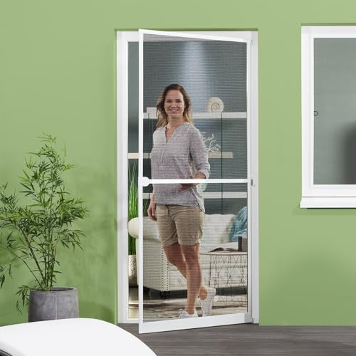 empasa Respilon Pollenschutz oder Feinstaub Fliegengittertür Insektenschutz | Farbe: Weiß, Größe: 120 x 240 cm, Stil: Respilon Pollenschutzgitter