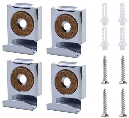 6 soportes para espejos de pared con tacos y tornillos, soporte para espejo con tornillos, sin marco, soporte para espejos pesados, cristal en baños y aseos