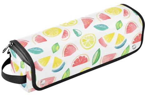 FRODOTGV Tragbarer Lockenstab für Damen, mit Aufbewahrungstasche für Glätteisen, flacher Haartrockner, Sommer, klein, frisch, Aquarell