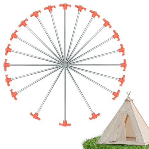 Fierudeng Camping Stakes, Camping Tarp Tent Pegs Nails, Heavy Duty Outdoor Pitching Canopy Fixation Nails for Garden Beach Patio Sand Trekking Expedition Grassland