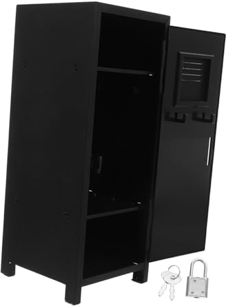 DIYEAH Metal -Desktop -Speicherbox Wohnzimmerschließfach kleines Schrank mit Schloss Metall -Schließfach kleines abschließbares Schrank Desktop abschließbarer Organizer Eisen Schwarz