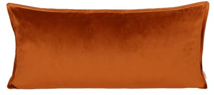 beties - Samt&Sonders-Serie - Kissenhülle ca. 30x70 cm, aus deutschem Unternehmen in hochwertiger Qualität, Farbe: Rost-Orange