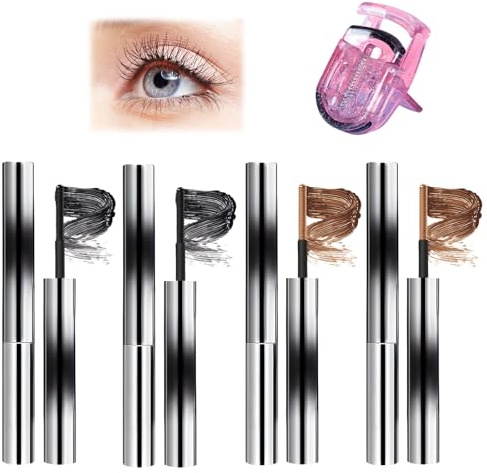 ALONK 5 Teiliges Set Iron Eye Mascara, Mascara mit Metallbürste, Iron Eye Wimperntusche