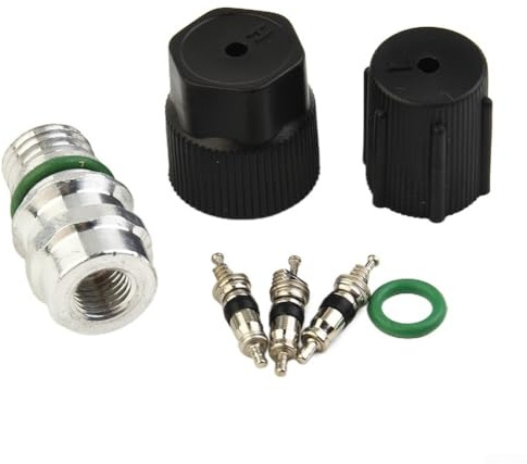 AC A/C Cap and Valve Core Kit, R134a Air Conditioning Seal Kit, O Ring Replacement for Car AC, A/C Service Repair Kit, Vehicle Air