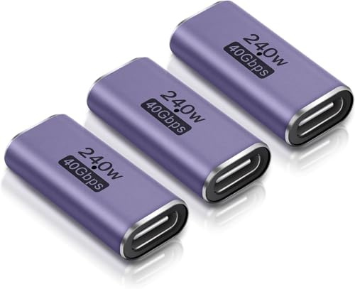 ELUTENG 3-pack snabbladdning USB C 240 W-kablar hona till hona stöder 8K @ 60 Hz och 40 Gb/s, kompatibel med Thunderbolt 4/3, Switch, MacBook, bärbar dator och andra