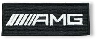 Schwarz Weißer Motorsport Tuning Aufnäher Gestickter Racing Patch mit Sportlichem Schriftzug für Jacke Weste
