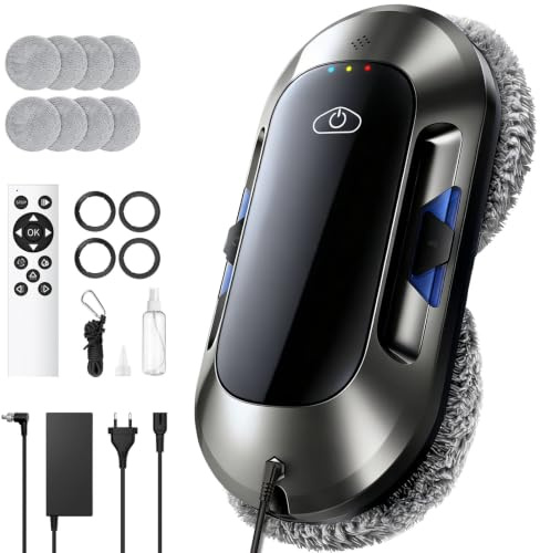 Dufuso Robot limpiacristales con Función de Pulverización, Succión Turbo de 6500 Pa, 3 Modos de Limpieza y navegación Inteligente para una Limpieza eficaz de Ventanas, Modelo: W23D