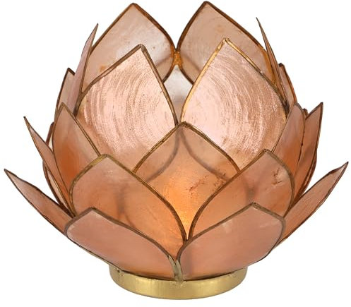 GURU SHOP Lotus Teelicht Muschel 14x10 cm - Sandfarben