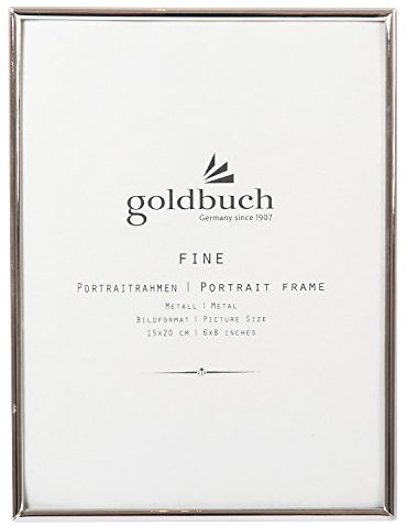 goldbuch 96 0264 960264 Portraitrahmen Fine, Bilderrahmen für Fotos und Bilder im 15x 20 cm Format, Fotorahmen, Portrait Frame aus Metall, Foto Rahmen Silber