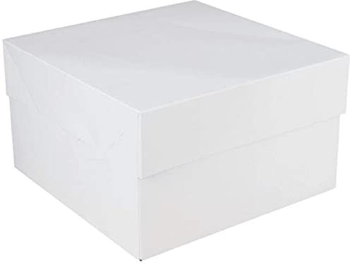 FUNCAKES Tortenbox - Blanko - weiße Tortenschachtel zum Transportieren - 30 x 30 x 15cm - 1 Stück - mehrmals verwendbar