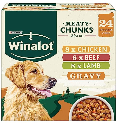 WINALOT Meaty Chunks Mixed in Gravy Wet Dog Food 24x100g
