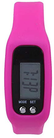 VGEBY1 Bracelet de Podomètre, Compteur de Calories Multifonction Léger de Traqueur d'Activité Intelligent(Rose Rouge)
