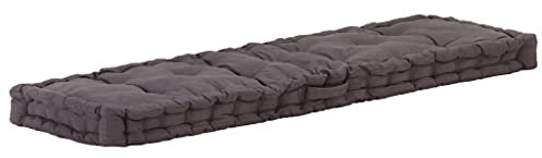 vidaXL Cuscino per Pallet e Pavimento Imbottitura Protezione Tappetino Pavimentazioni Cuscinetto Accessori per Divani in Cotone 120x40x7 cm Antracite