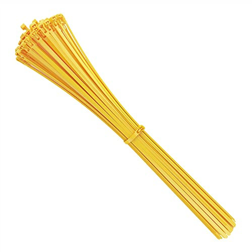intervisio Fascette Plastica per Cablaggio Lunghe Riutilizzabili, 540 mm x 7,6 mm, Giallo, Richiudibili, Riapribili, Fermacavo Elettricista 540mm Nylon Cavi Stringicavo, 100 Pezzi