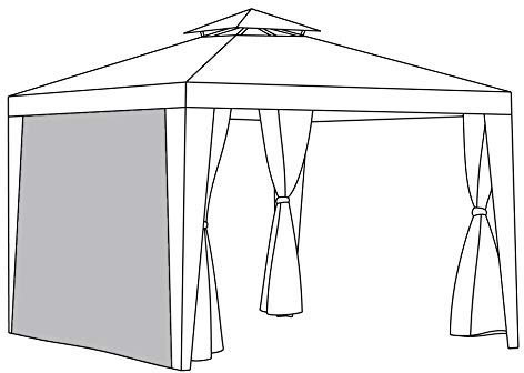 Gardenista Replacement Gazebo Curtains | Water Resistant Windproof Outdoor Blackout Curtains | Great for Sun Shade and Pergola | Durable (Grey)