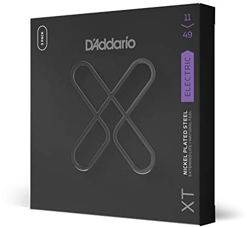 XTE1149, XT - Corde in acciaio placcate al nickel per chitarra elettrica, scalatura media, 11-49, confezione da tre mute