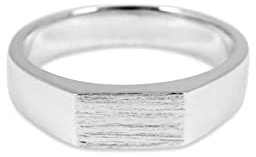 Herren Ring Silber aus 925 Sterling Silber Siegelring eckig handgemachte Fläche minimalistisch hochwertiger Männerschmuck aus Deutschland mit Geschenk-Box (64)