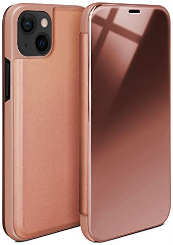 moex Void - Custodia per Apple iPhone 13 Mini, effetto lucido, con specchio, a 360 gradi, colore: oro rosa