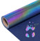 Reflective Heat Transfer Vinyl HTV Vinyl 12in x 6ft Reflective Rainbow Iron On Vinyl for T-Shirt Holographic Chameleon HTV Vinyl Easy Cut & Weed (Rainbow Reflective), Grey