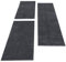 Carpettex Bettumrandung Schlafzimmer 3teilig Kurzflor Teppich Einfarbig Design Grau Bettset:2 mal 60x100 + 1 mal 80x150 - Bettvorleger Schlafzimmer Läufer Set Weicher Bettumrandung Teppich
