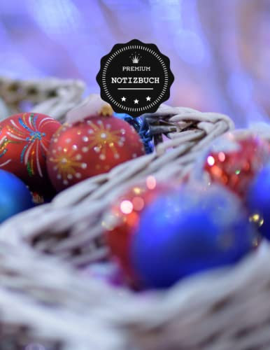 Premium Notizbuch: Christbaumkugel Muster 2 ; A4 liniert und numeriert, 150 seiten , Notizbuch mit Register, Vintage Softcover (matt) , dickes Notizheft, Tagebuch, Schreibheft | Geschenkidee